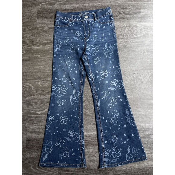 Wonder Nation Girls Flor Bootcut  Flare Jeans, Blue, Size Large (10-12) Plus - Picture 3 of 8